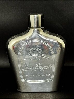 Crown Royal Silver Metal Flask - Polished Stainless Finish